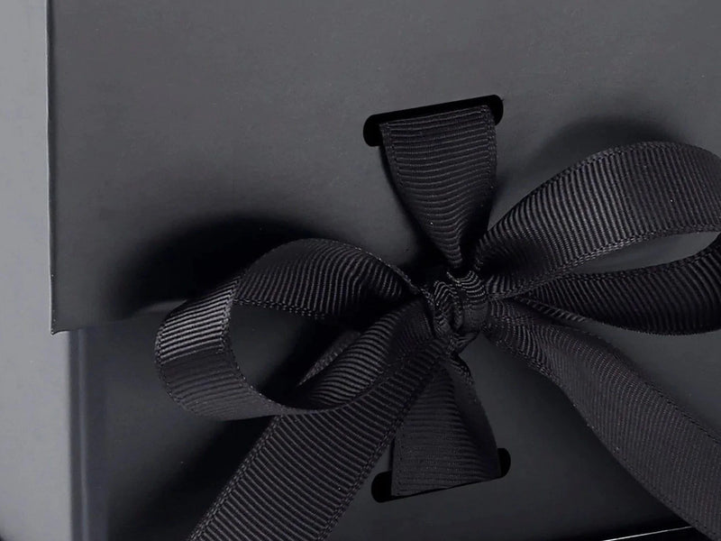 Black Large Cube Gift Boxes with changeable ribbon