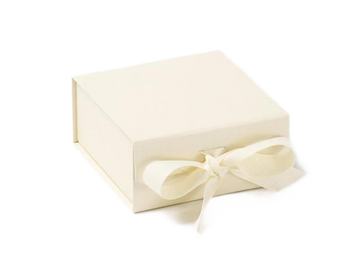 Ivory Small Gift Boxes with fixed grosgrain ribbon