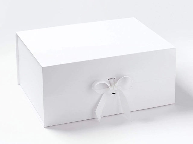 A3 Deep White Gift Boxes with changeable ribbon