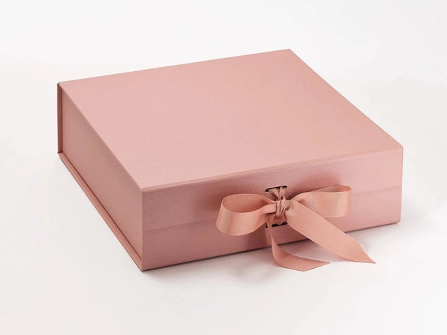 Rose Gold Large Gift Box with fixed ribbon